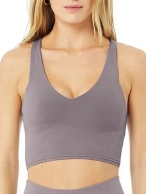 ALO Yoga Airbrush Gray Seamless Bra Tank Top